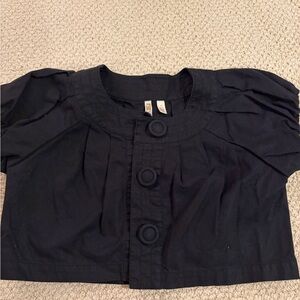 Black Button-Front Bolero Shrug xs